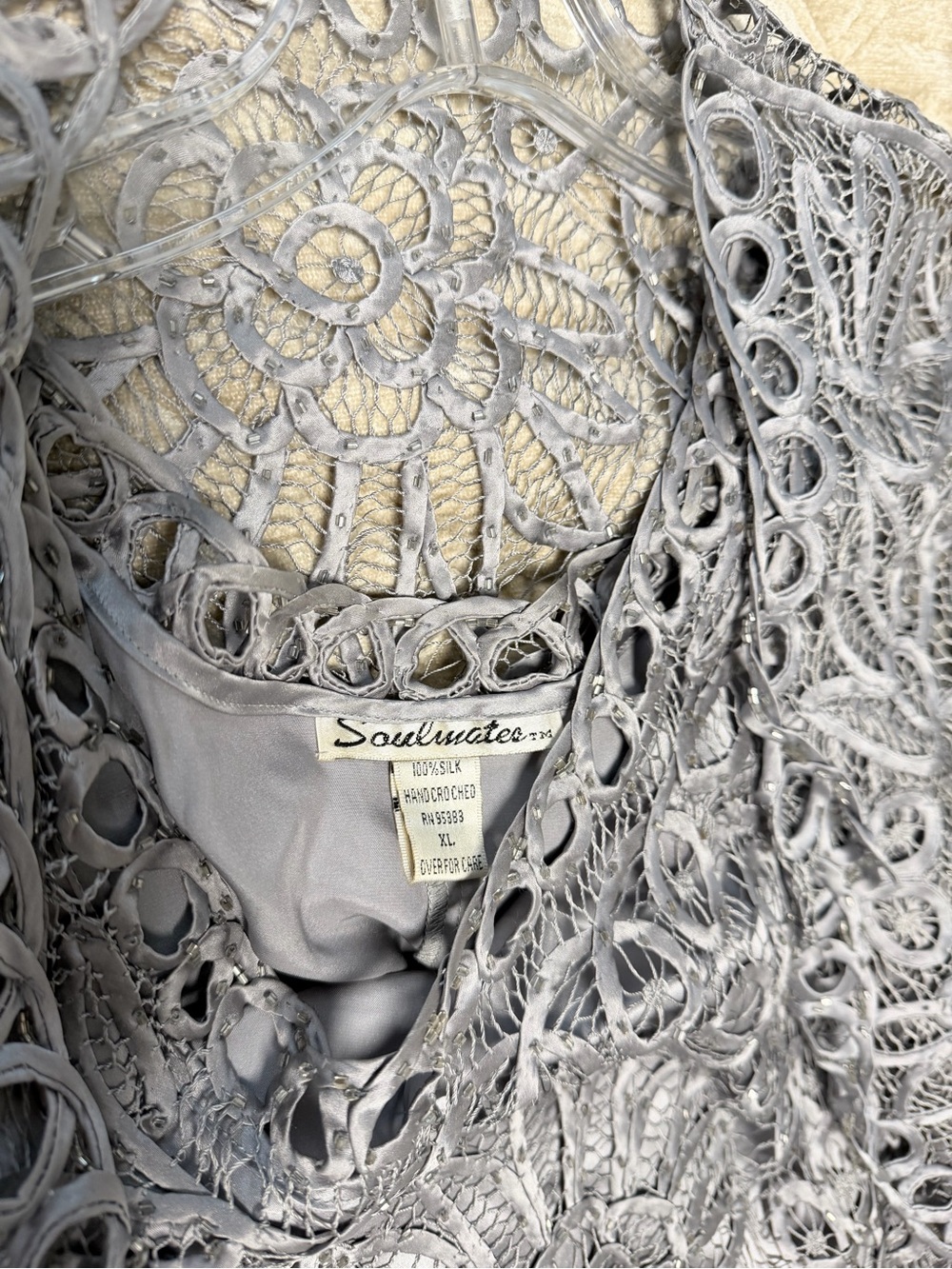 Soulmates Gray Lace Long Sleeve Maxi Dress wedding dress - Picture 3 of 4